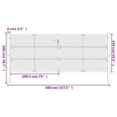 Vidaxl Vrtna vrata antracitna 400x200 cm jeklo