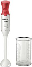 Bosch Bosch MSM64010 potopni mešalnik 450 W rdeče-bele barve, zložljiv, enostavno čiščenje, 2 hitrosti, set vključuje merilno skodelico.