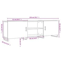 Vidaxl TV omarica črna 150x30x50 cm inženirski les