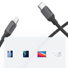 Ugreen iPhone USB-C - Lightning PD 20W hitri polnilni kabel 1m črn