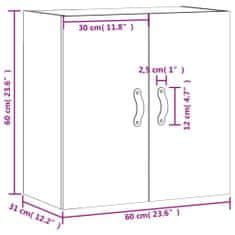 Vidaxl Stenska omarica betonsko siva 60x31x60 cm inženirski les