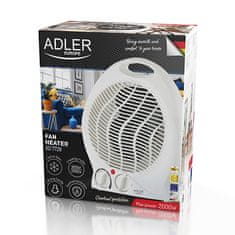 Adler Adler AD 7728 grelnik z ventilatorjem, 2000 W, z dvema stopnjama moči, bel