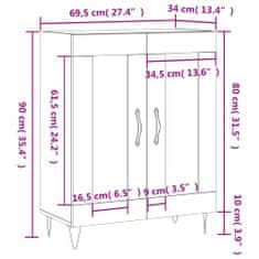 Vidaxl Komoda bela 69,5x34x90 cm inženirski les