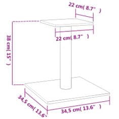 Vidaxl Mačji praskalnik s ploščadjo krem 38 cm