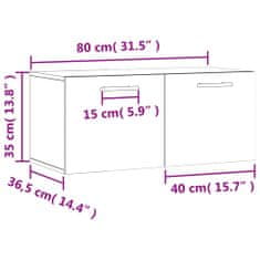 Vidaxl Stenska omarica betonsko siva 80x36,5x35 cm inženirski les