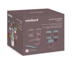 Miniland Baby Posode za shranjevanje hrane, Terra, 10x250 ml, roza/modra