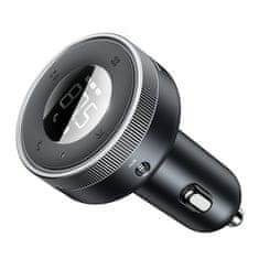 BASEUS FM oddajnik MP3 predvajalnik avtomobilski polnilec LED 2x USB Bluetooth črn