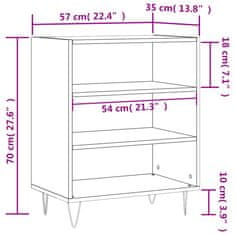 Vidaxl Komoda črna 57x35x70 cm inženirski les