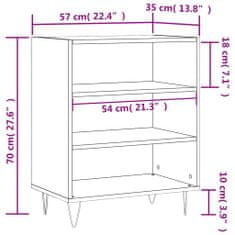 Vidaxl Komoda rjavi hrast 57x35x70 cm inženirski les