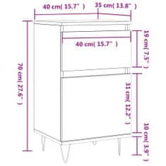 Vidaxl Komoda bela 40x35x70 cm inženirski les