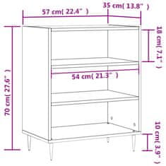 Vidaxl Komoda bela 57x35x70 cm inženirski les