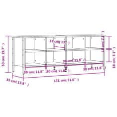 Vidaxl Omarica za čevlje sonoma hrast 131x35x50 cm inženirski les