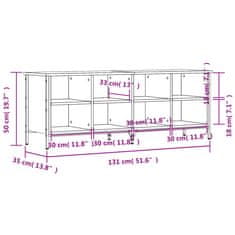 Vidaxl Omarica za čevlje rjavi hrast 131x35x50 cm inženirski les
