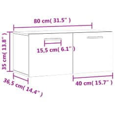 Vidaxl Stenska omarica betonsko siva 80x36,5x35 cm inženirski les