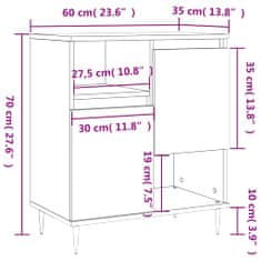 Vidaxl Komoda dimljeni hrast 60x35x70 cm inženirski les