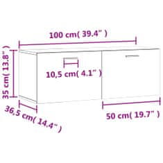 Vidaxl Stenska omarica dimljeni hrast 100x36,5x35 cm inženirski les