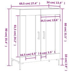 Vidaxl Komoda betonsko siva 69,5x34x90 cm inženirski les