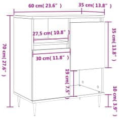 Vidaxl Komoda sonoma hrast 60x35x70 cm inženirski les