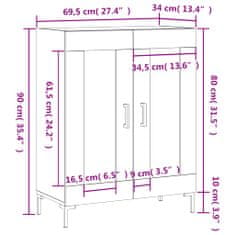 Vidaxl Komoda siva sonoma 69,5x34x90 cm inženirski les