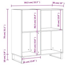 Vidaxl Omarica za gramofonske plošče sijaj bela 84,5x38x89 cm inž. les