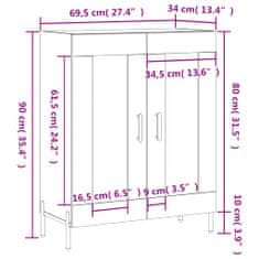 Vidaxl Komoda betonsko siva 69,5x34x90 cm inženirski les