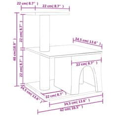 Vidaxl Mačje drevo s praskalniki iz sisala krem 48 cm
