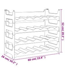 Vidaxl Vinsko stojalo za 24 steklenic PP zložljivo