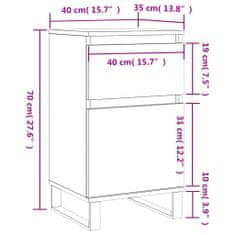 Vidaxl Komoda siva sonoma 40x35x70 cm inženirski les