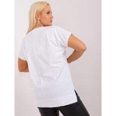 RELEVANCE Plus size bluza z okroglim izrezom DINA belo-oranžna RV-BZ-8830.16P_399518 Univerzalni