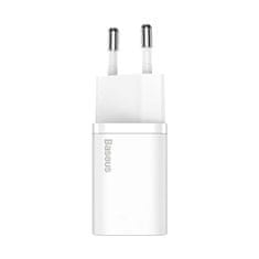 BASEUS Baseus Super Si hitri polnilec 1C 25W s kablom USB-C za USB-C 1m (bela)