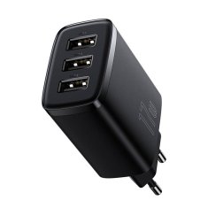 BASEUS Baseus kompaktni hitri polnilec, 3x USB, 17 W (črn)