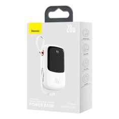 BASEUS Powerbank s hitrim polnjenjem 20000mAh 20W QC-PD-SCP-FCP Iphone Lightning kabel bela