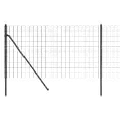 Vidaxl Ograja iz žične mreže antracitna 1x10 m pocinkano jeklo