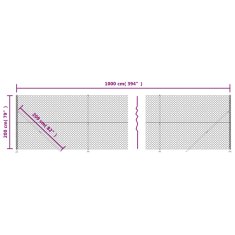 Vidaxl Mrežna ograja s prirobnico antracit 2x10 m