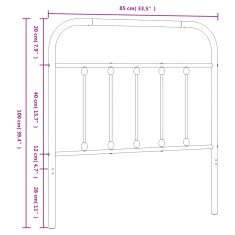 Vidaxl Kovinsko posteljno vzglavje črno 80 cm