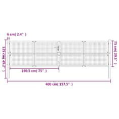 Vidaxl Vrtna vrata antracitna 400x125 cm jeklo