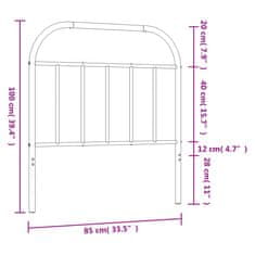 Vidaxl Kovinsko vzglavje belo 80 cm