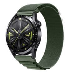 BStrap Nylon Loop pašček za Samsung Galaxy Watch 3 45mm, green