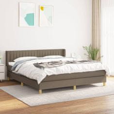 Vidaxl Box spring postelja z vzmetnico taupe 200x200 cm blago