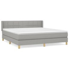 Vidaxl Box spring postelja z vzmetnico svetlo siva 160x200 cm žamet