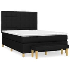 Vidaxl Box spring posteljni z vzmetnico črn 140x190 cm blago