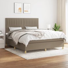 Vidaxl Box spring postelja z vzmetnico taupe 180x200 cm blago