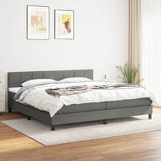 Vidaxl Box spring postelja z vzmetnico temno siva 160x200 cm blago