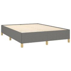 Vidaxl Box spring postelja z vzmetnico temno siva 140x200 cm blago