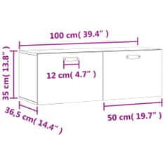 Vidaxl Stenska omarica črna 100x36,5x35 cm inženirski les