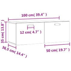 Vidaxl Stenska omarica rjavi hrast 100x36,5x35 cm inženirski les