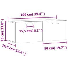 Vidaxl Stenska omarica rjavi hrast 100x36,5x35 cm inženirski les