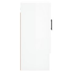 Vidaxl Stenska omarica visok sijaj bela 60x31x70 cm inženirski les
