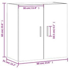 Vidaxl Stenska omarica sonoma hrast 60x31x60 cm inženirski les