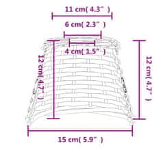 Vidaxl Senčilo za stropno svetilko rjavo Ø15x12 cm pleteno